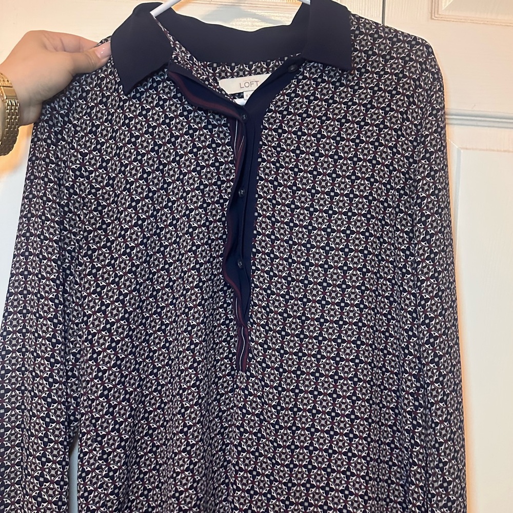 LOFT Navy blue blouse